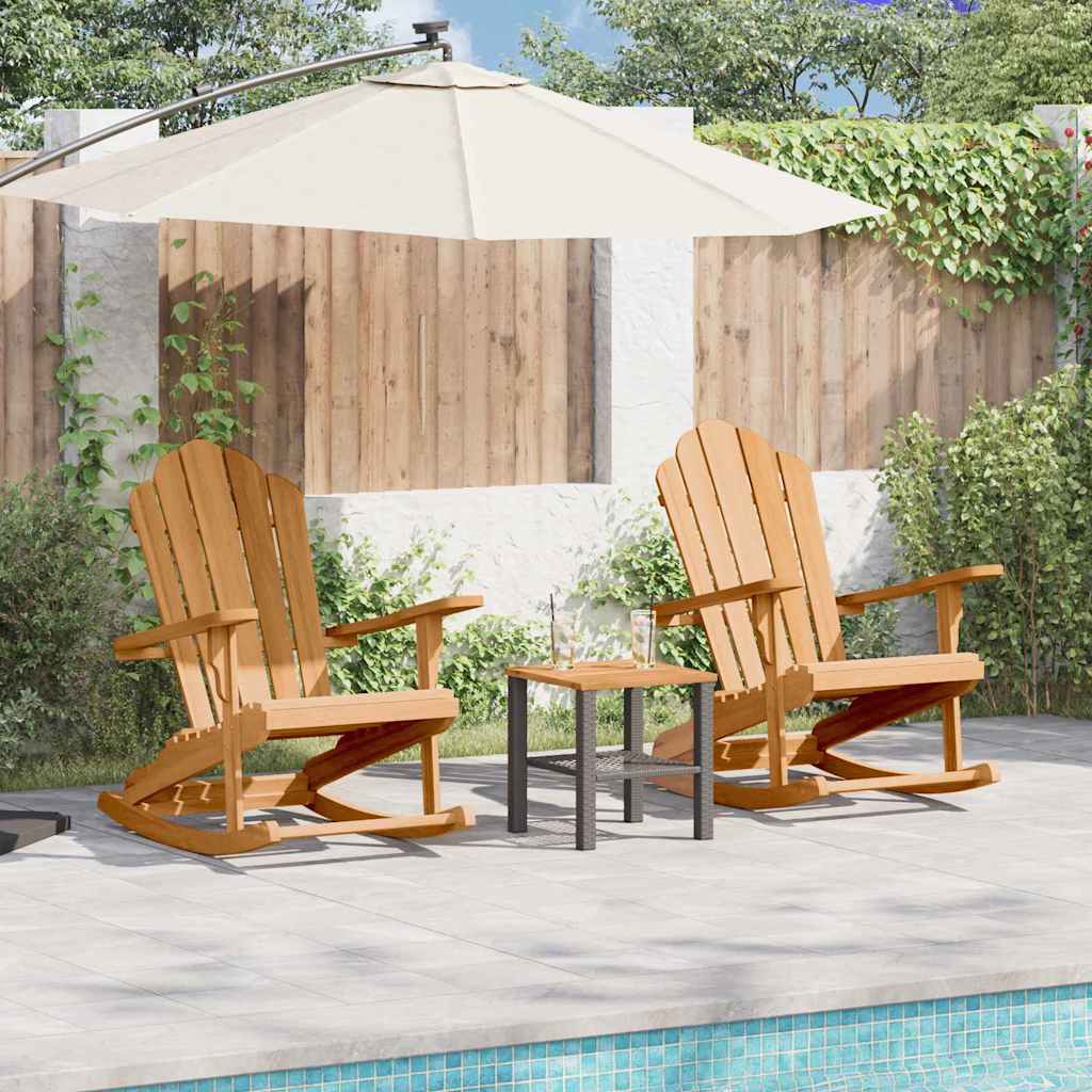 Poltrona a dondolo Adirondack 2 pz Marrone