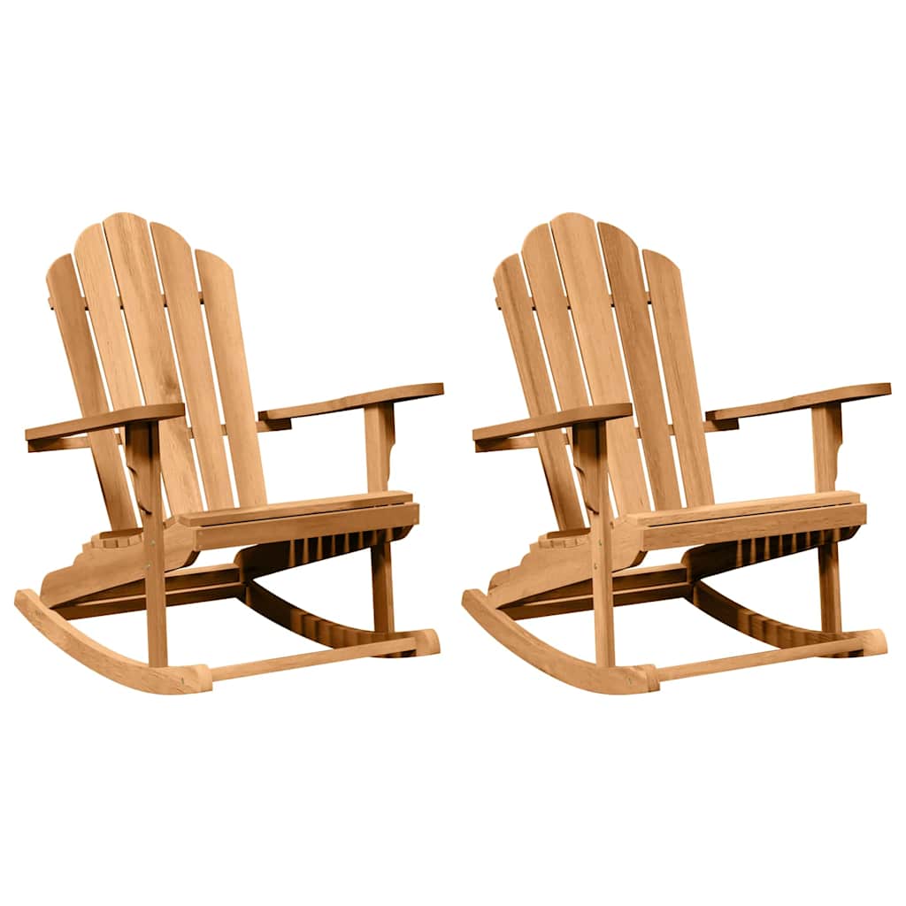 Poltrona a dondolo Adirondack 2 pz Marrone