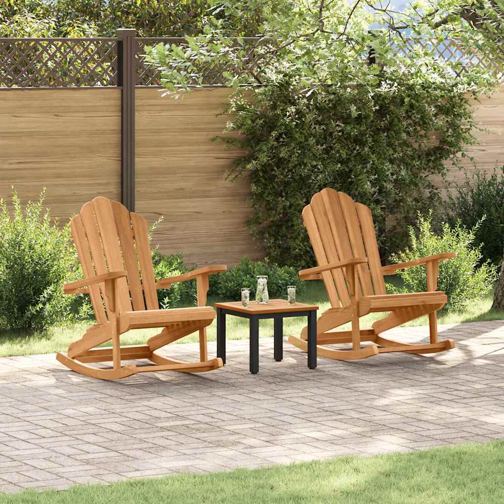 Poltrona a dondolo Adirondack 2 pz Marrone