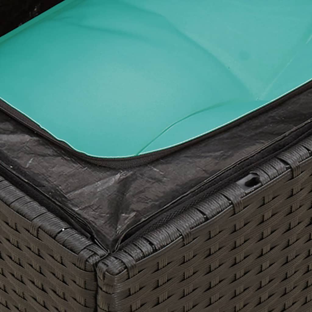 Set Divani da Giardino 6 pz con Cuscini Nero in Polyrattan