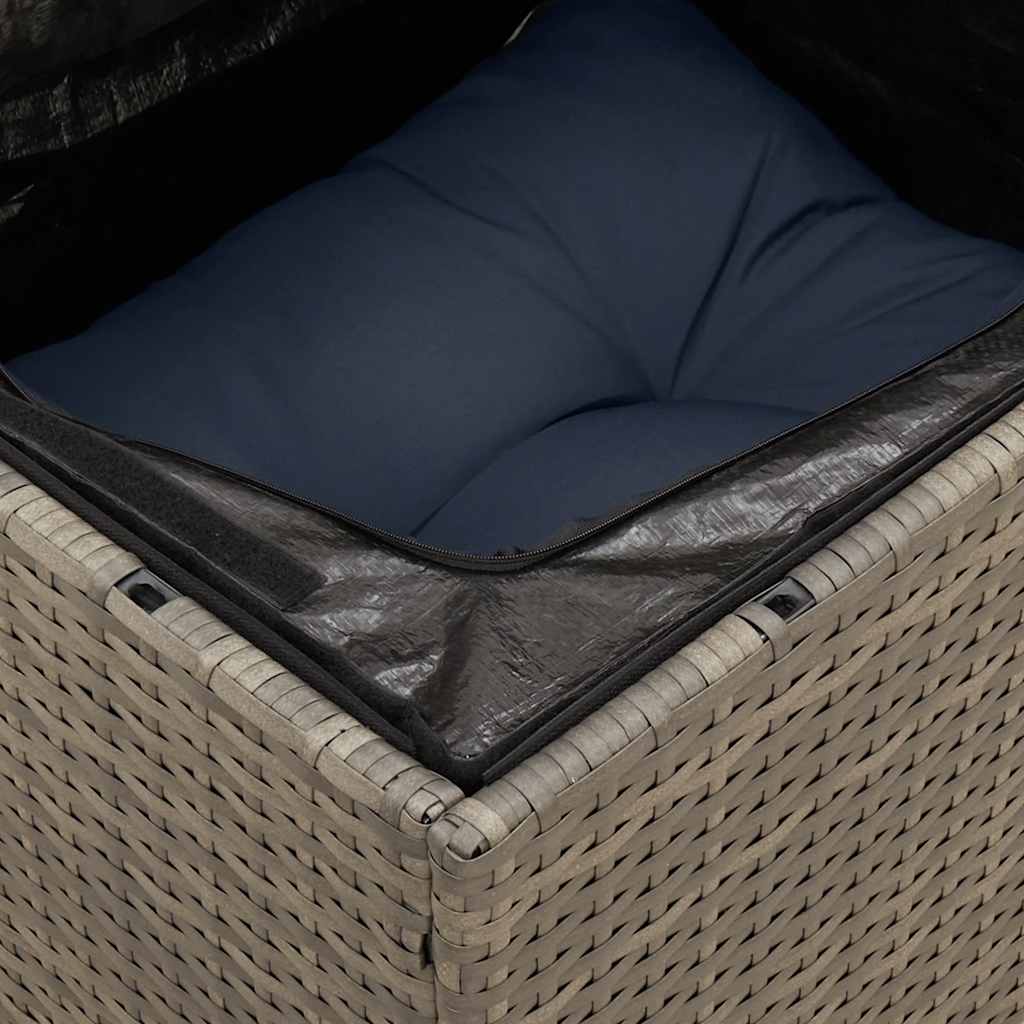 Set Divani da Giardino 7 pz con Cuscini Grigio in Polyrattan
