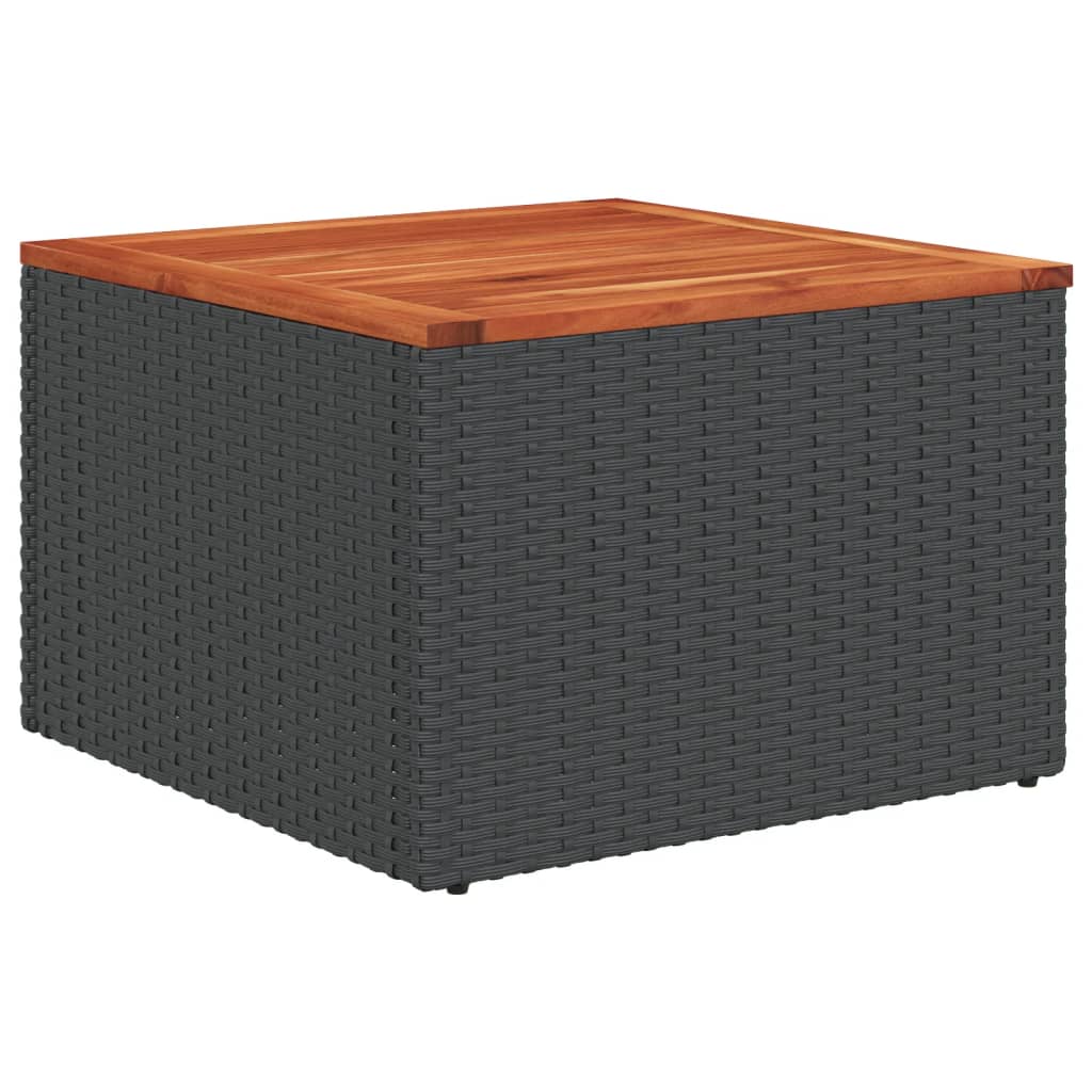 Set Divani da Giardino 6 pz con Cuscini Nero in Polyrattan