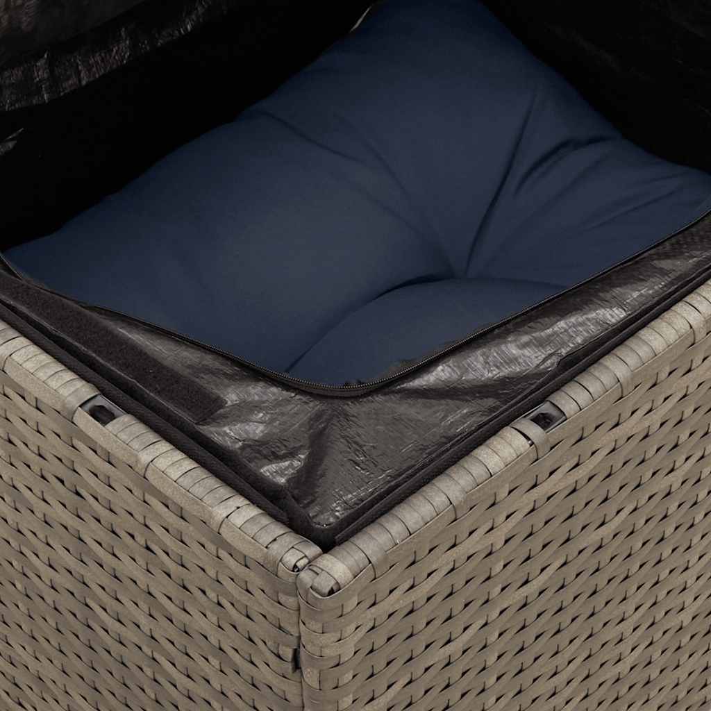 Set Divani da Giardino 7 pz con Cuscini Grigio in Polyrattan