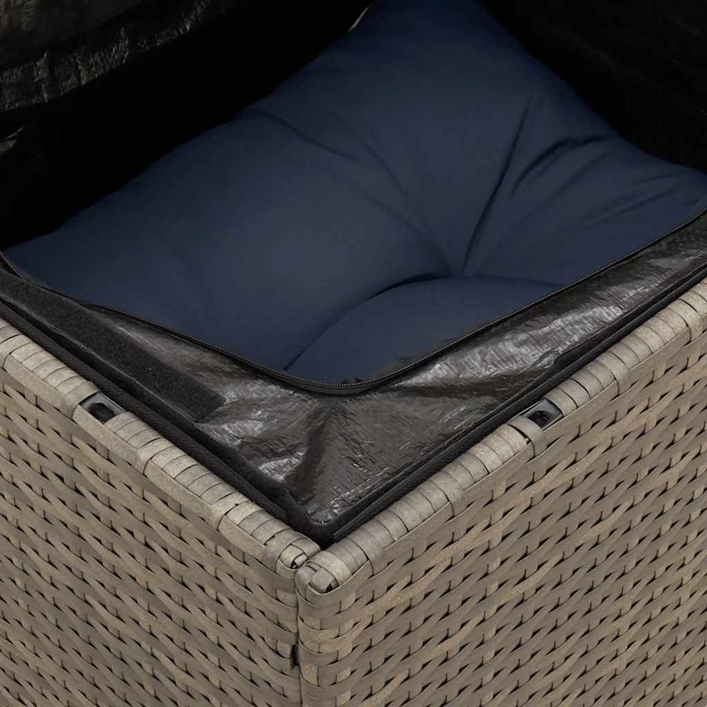 Set Divani da Giardino 7 pz con Cuscini Grigio in Polyrattan