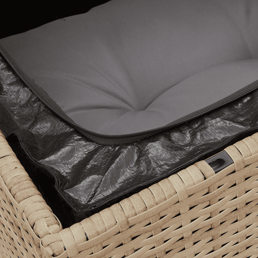 Set Divano da Giardino 5 pz con Cuscini Beige Misto Polyrattan