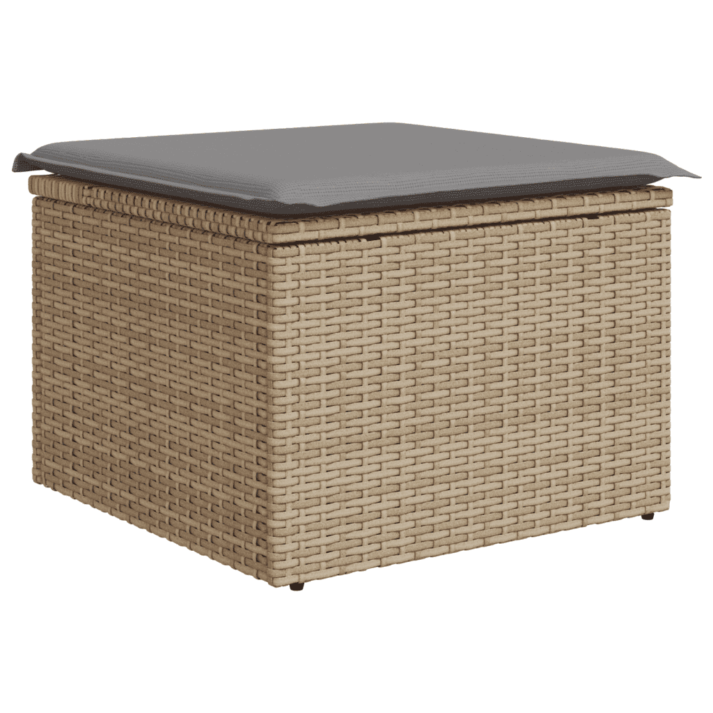 Set Divano da Giardino 6 pz con Cuscini Beige Misto Polyrattan