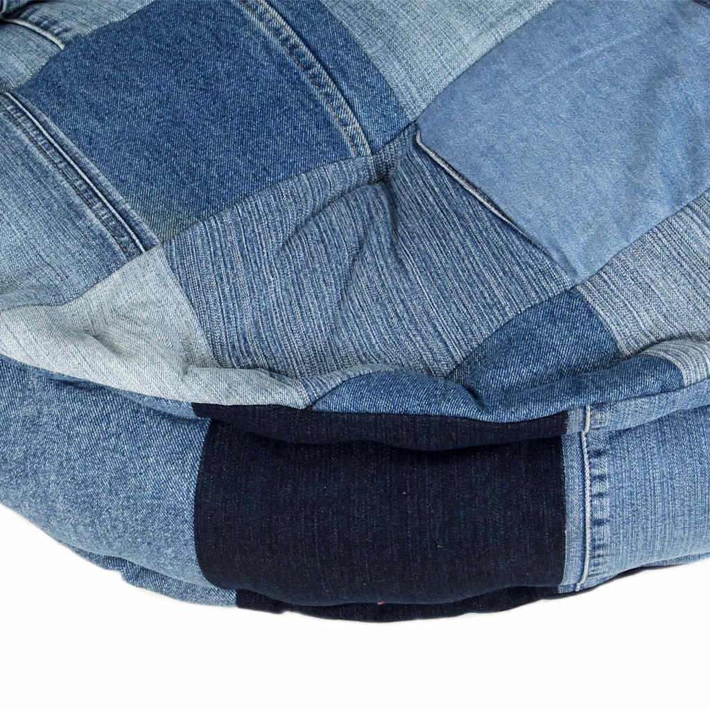Pouf Rotondo 100x20 cm in Denim Patchwork