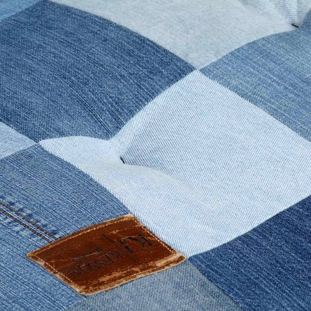 Pouf Quadrato 100x100x20 cm in Denim Patchwork
