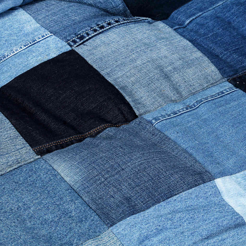 Set Cuscini per Divani Pallet 3pz Blu Denim Patchwork