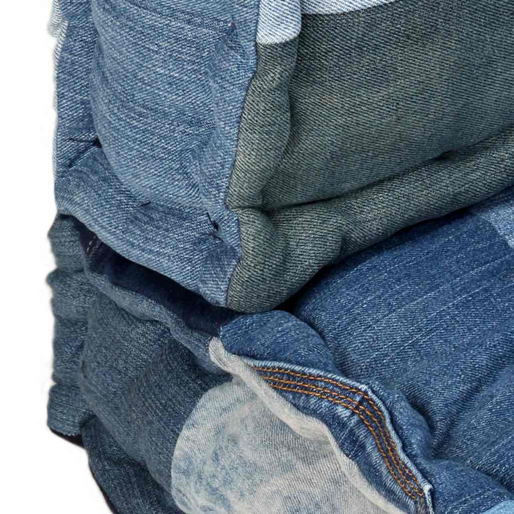 Set Cuscini per Divani Pallet 3pz Blu Denim Patchwork