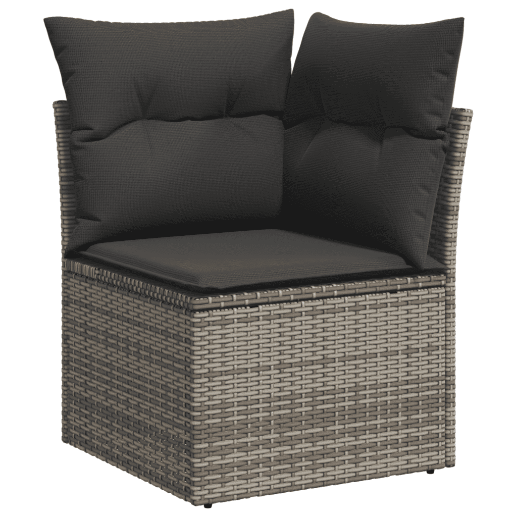 Set Divano da Giardino 6 pz con Cuscini Grigio in Polyrattan