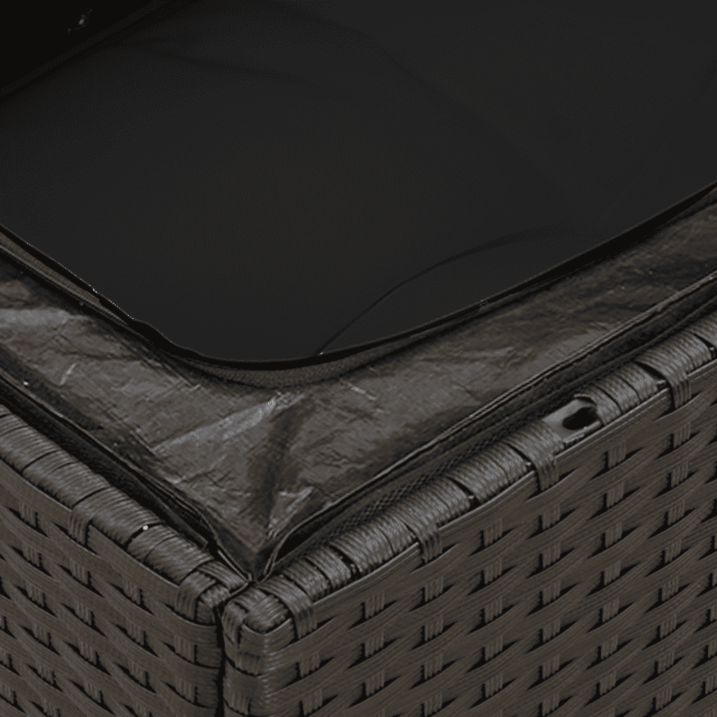 Set Divani da Giardino con Cuscini 7pz Nero Polyrattan