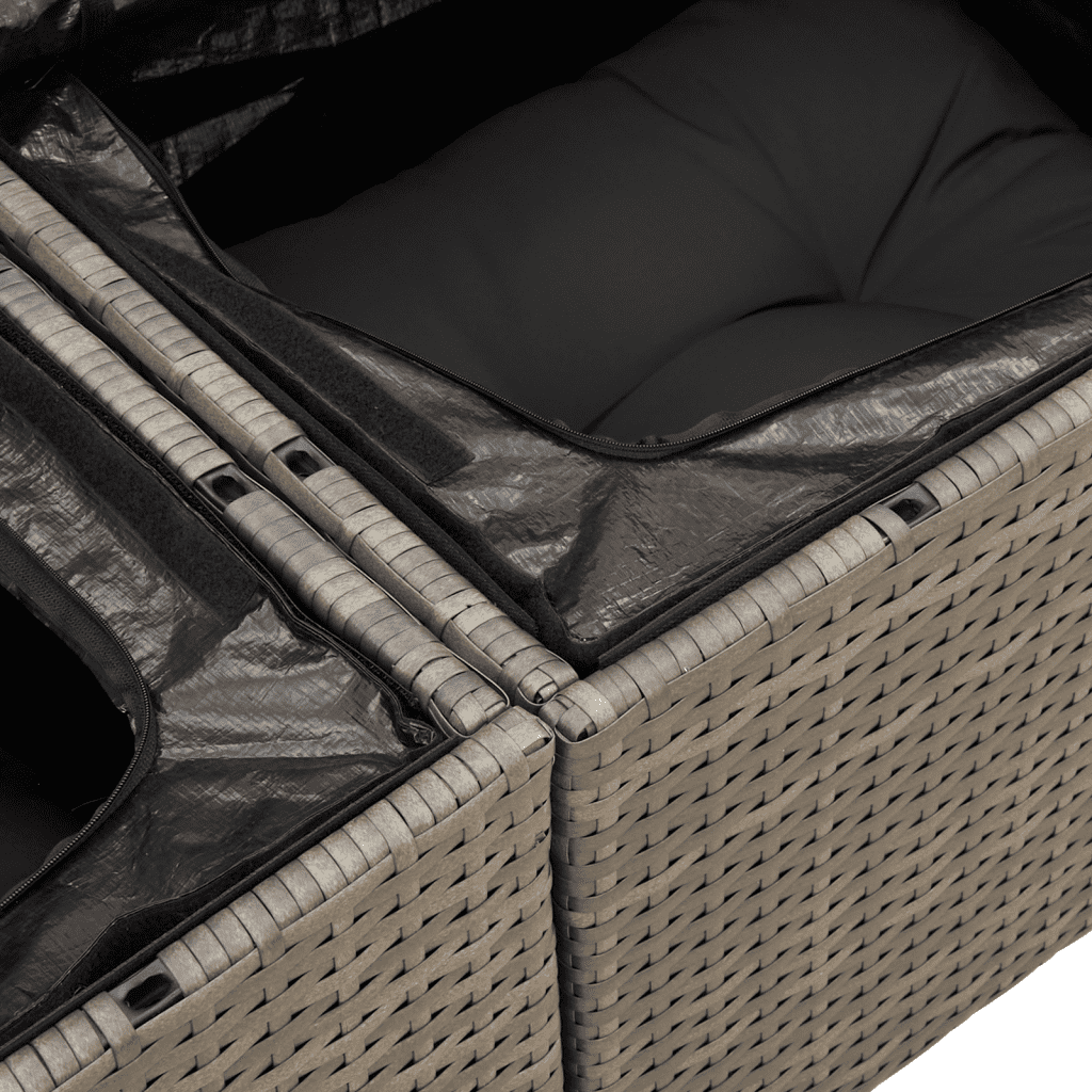 Set Divano da Giardino 8 pz con Cuscini Grigio in Polyrattan