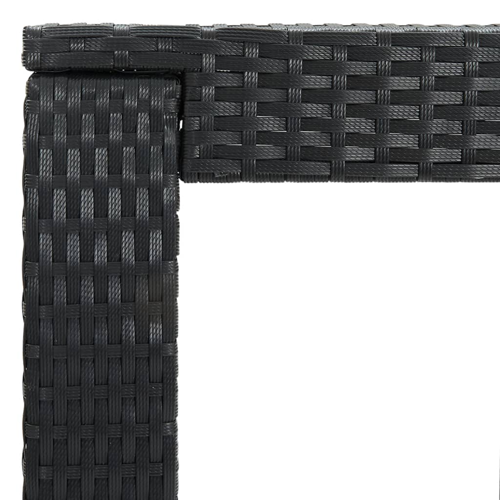 Set Bar da Giardino 5 pz con Cuscini in Polyrattan Nero