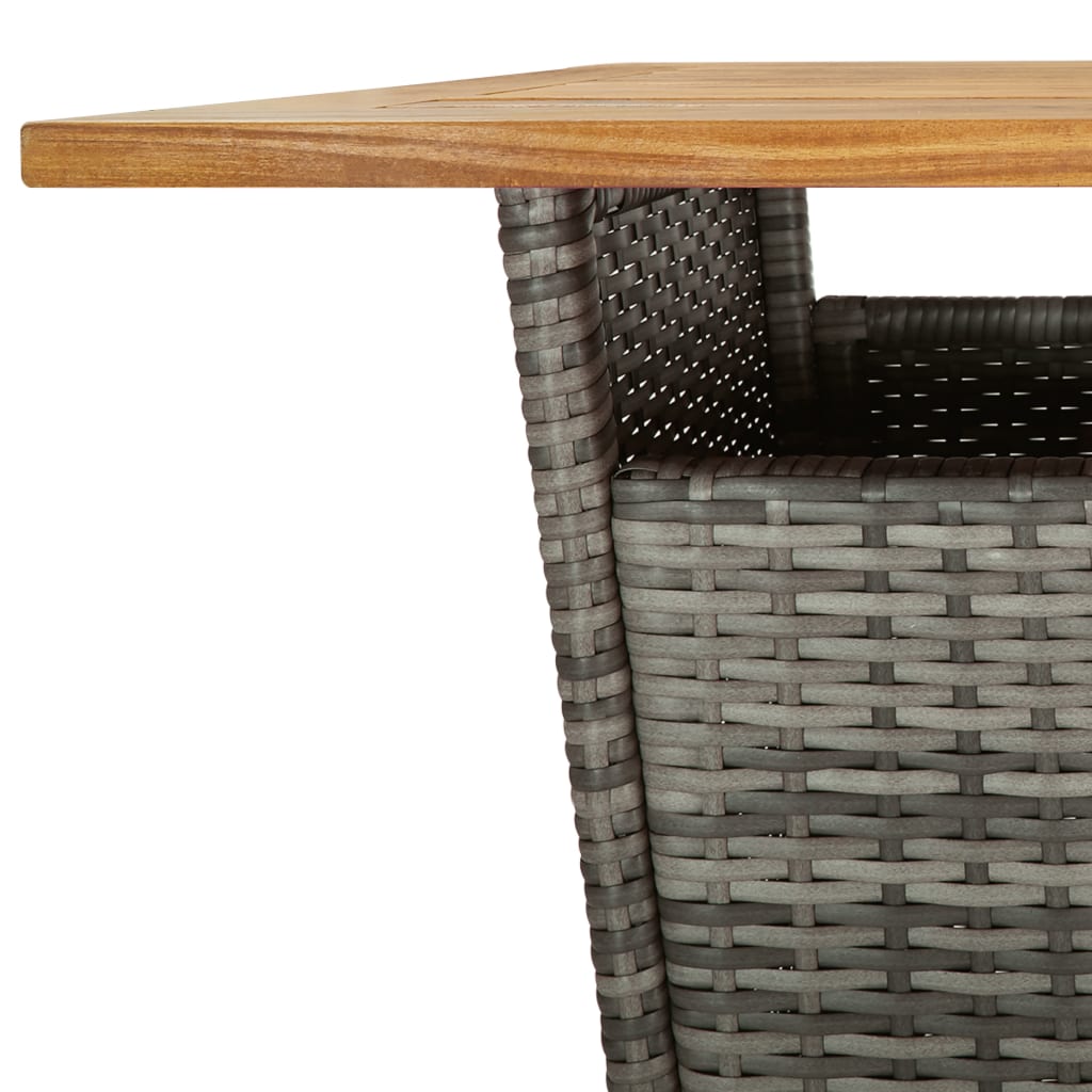 Set Bar da Giardino 5 pz con Cuscini in Polyrattan Grigio