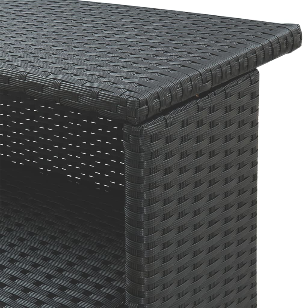 Set Bar da Giardino 5 pz con Cuscini in Polyrattan Nero