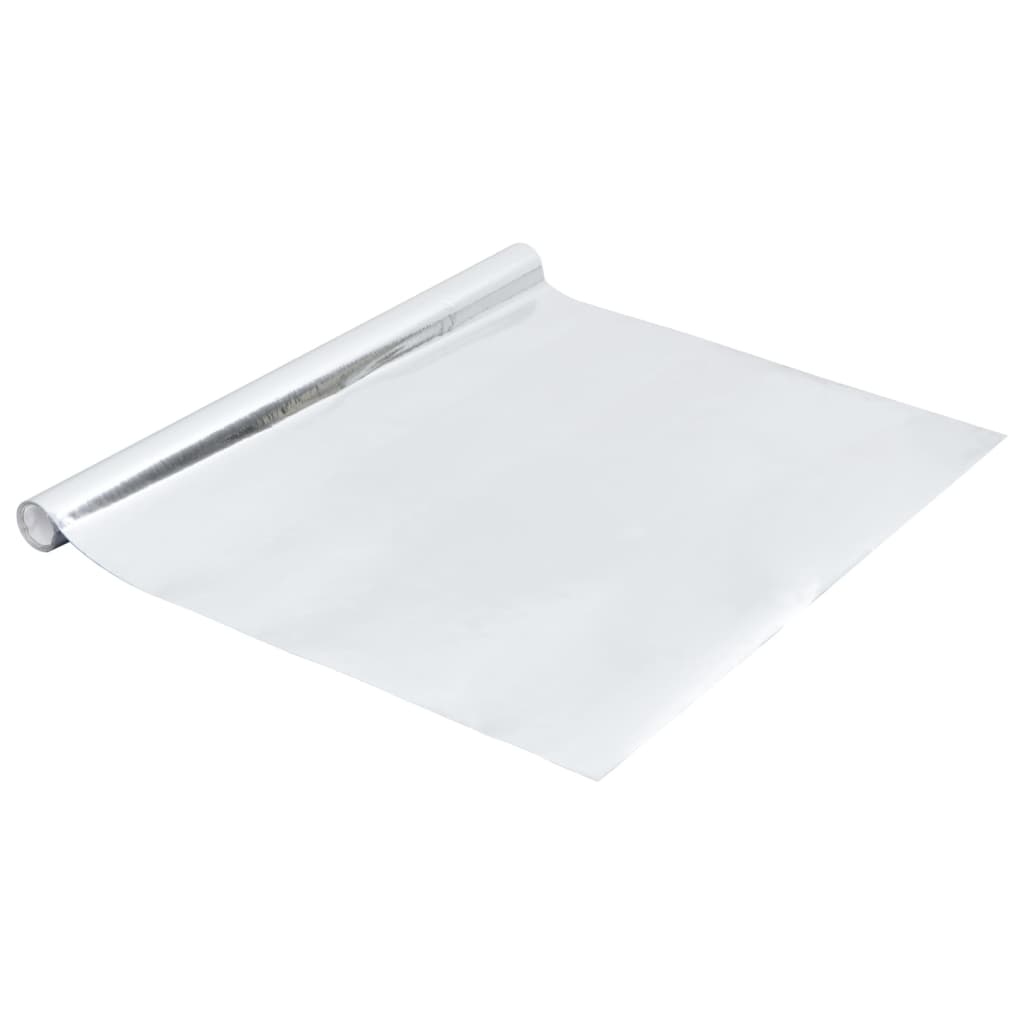 Pellicola Autoadesiva per Mobili Argento Lucido 500x90 cm PVC