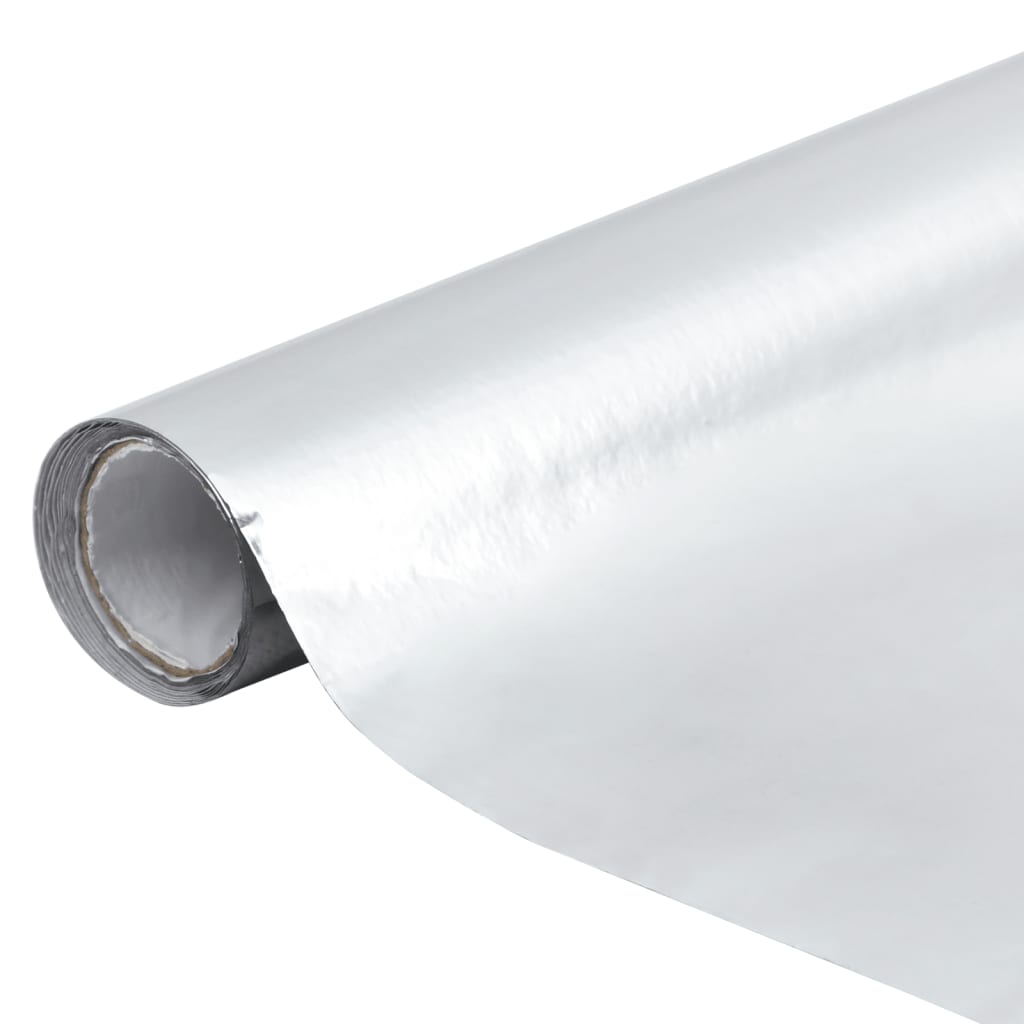Pellicola Autoadesiva per Mobili Argento Lucido 500x90 cm PVC