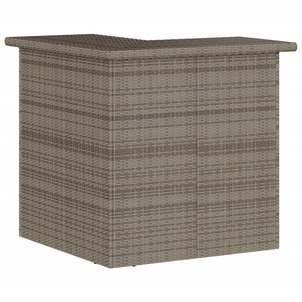Set Bar da Giardino 3pz con Cuscini Grigio in Polyrattan