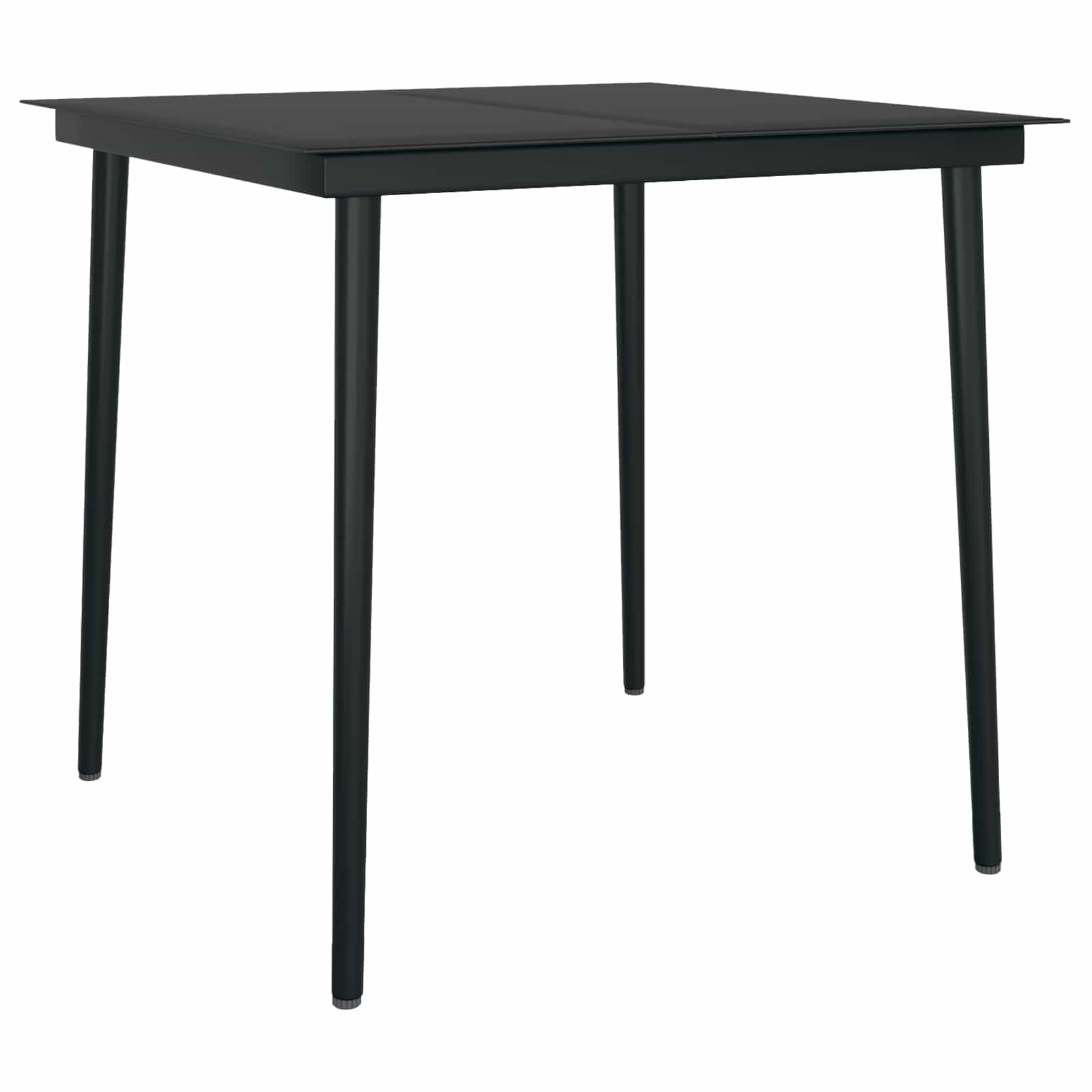Set da Pranzo per Giardino 5 pz Nero polyrattan