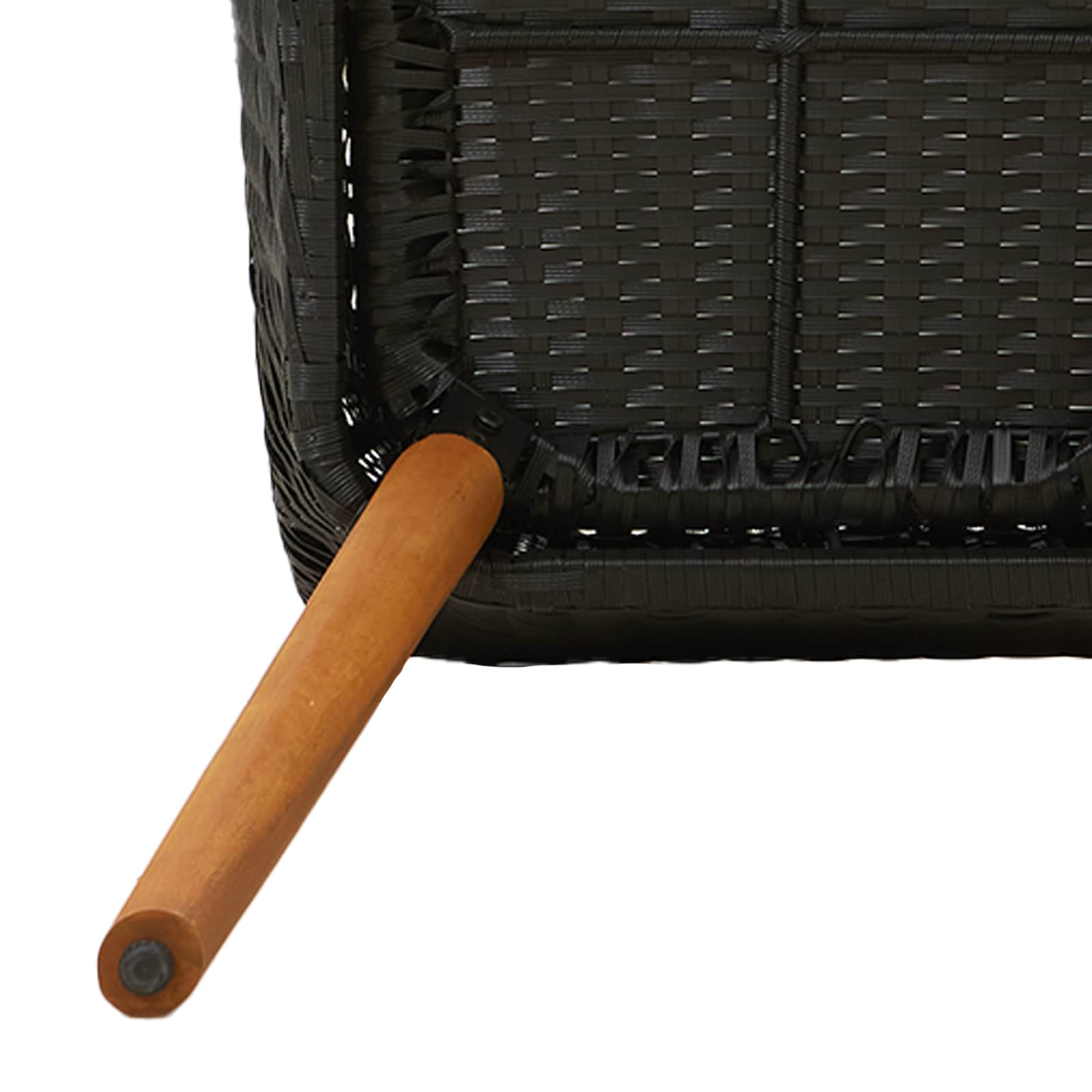 Set da Pranzo per Giardino 5 pz Nero polyrattan