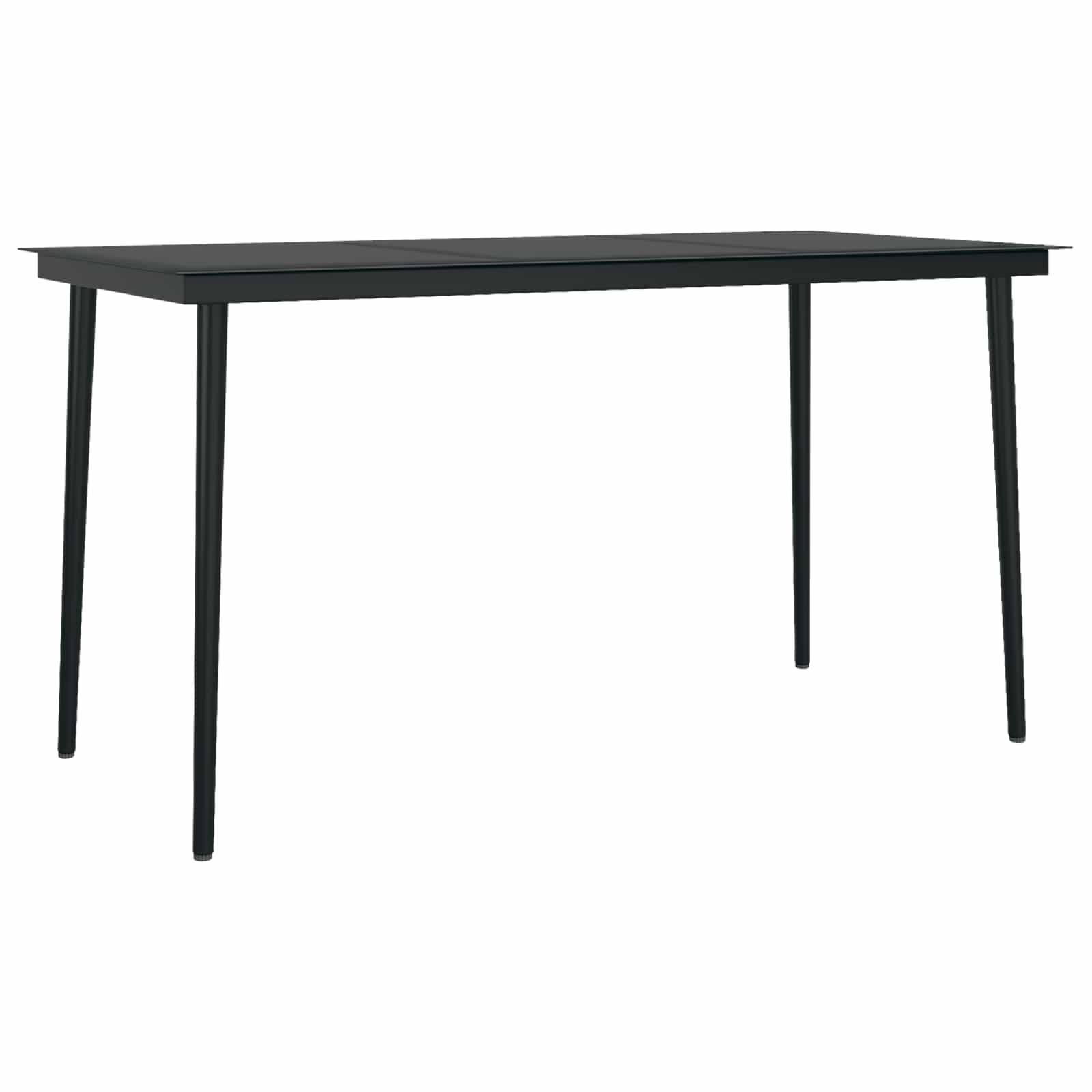 Set da Pranzo per Giardino 5 pz Nero polyrattan
