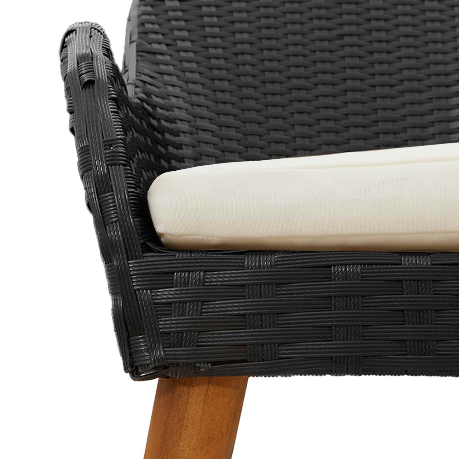 Set da Pranzo per Giardino 5 pz Nero polyrattan