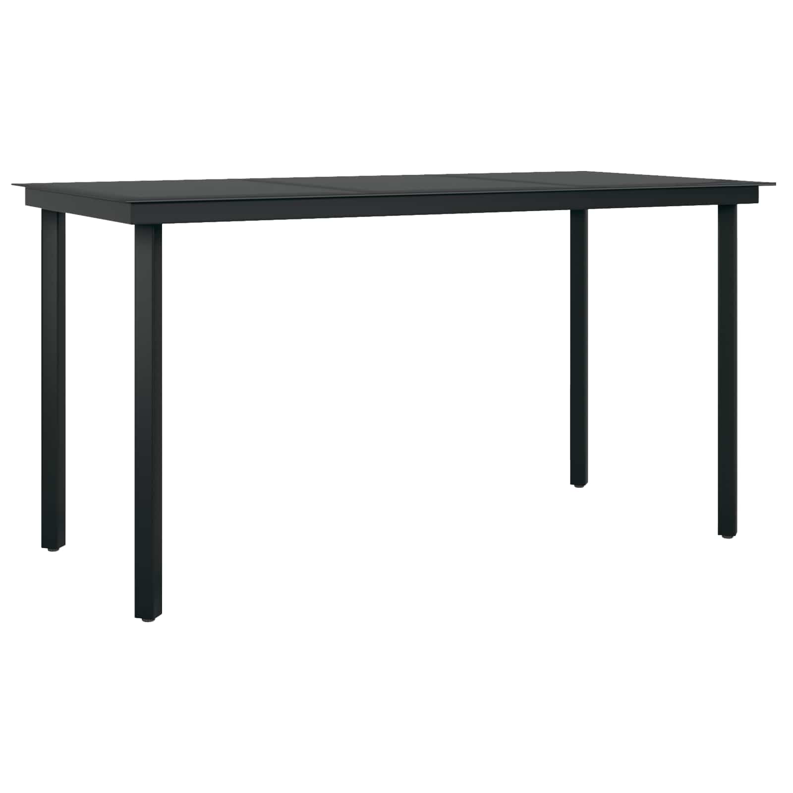 Set da Pranzo per Giardino 5 pz Nero polyrattan