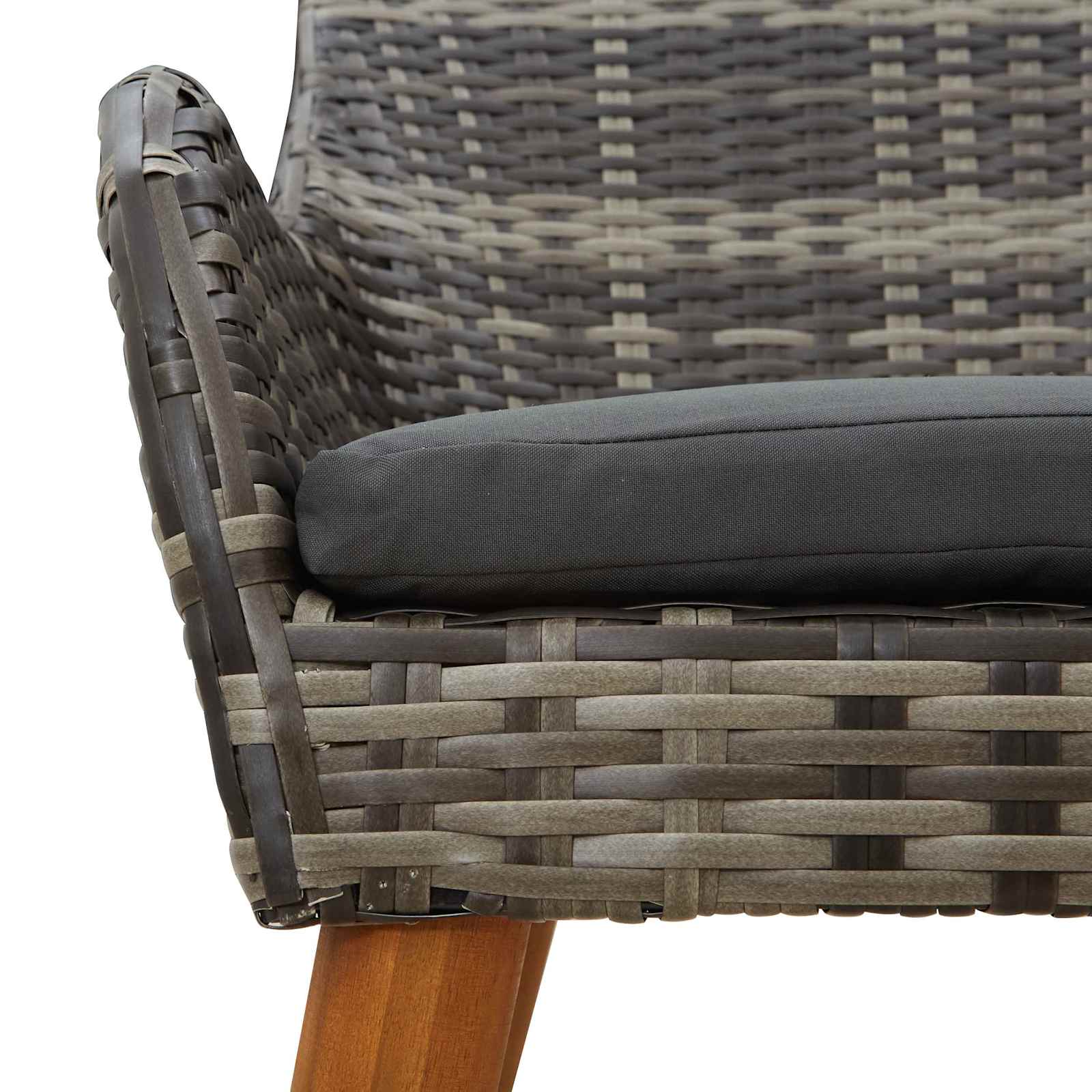Set da Pranzo per Giardino 5 pz Grigio polyrattan