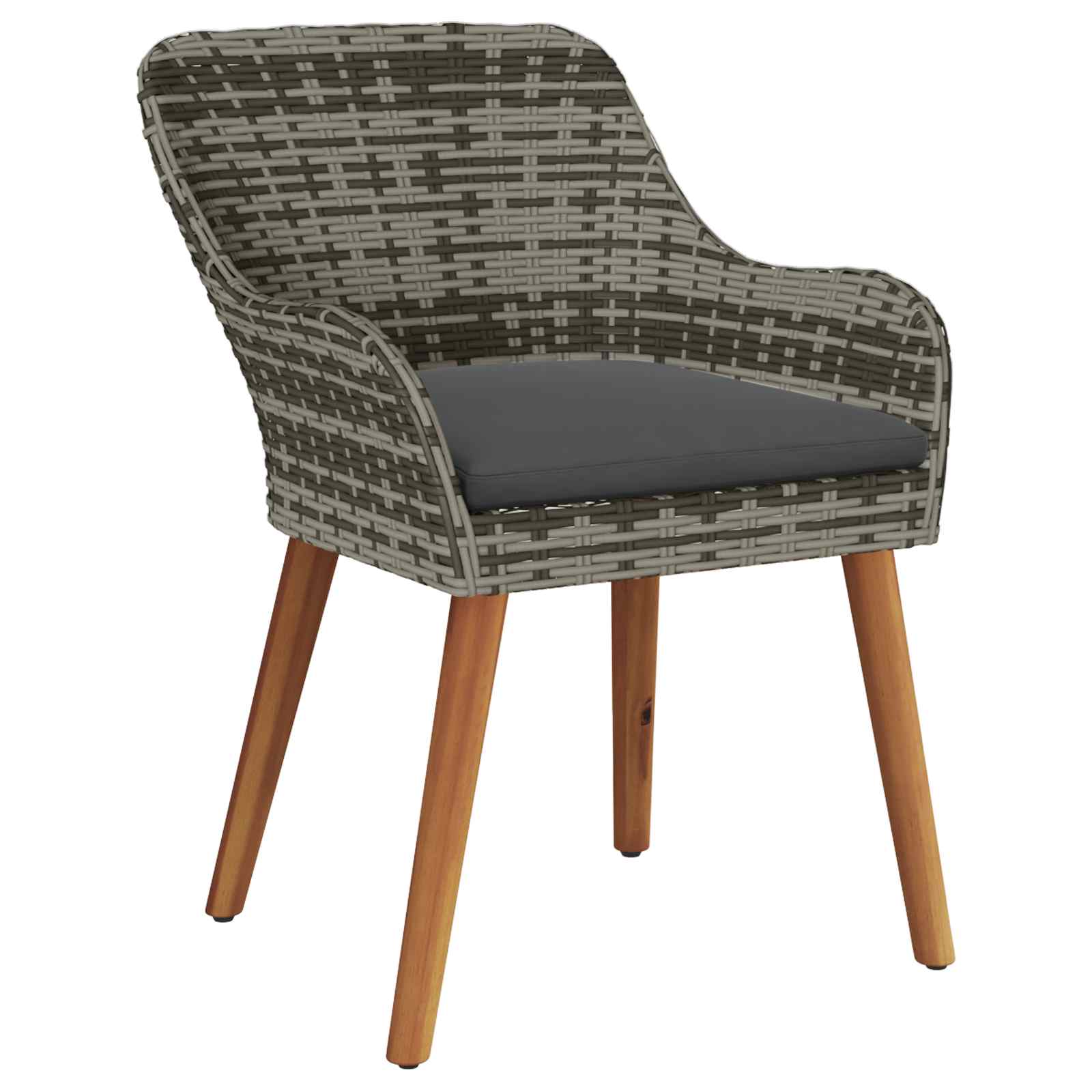 Set da Pranzo per Giardino 5 pz Grigio polyrattan