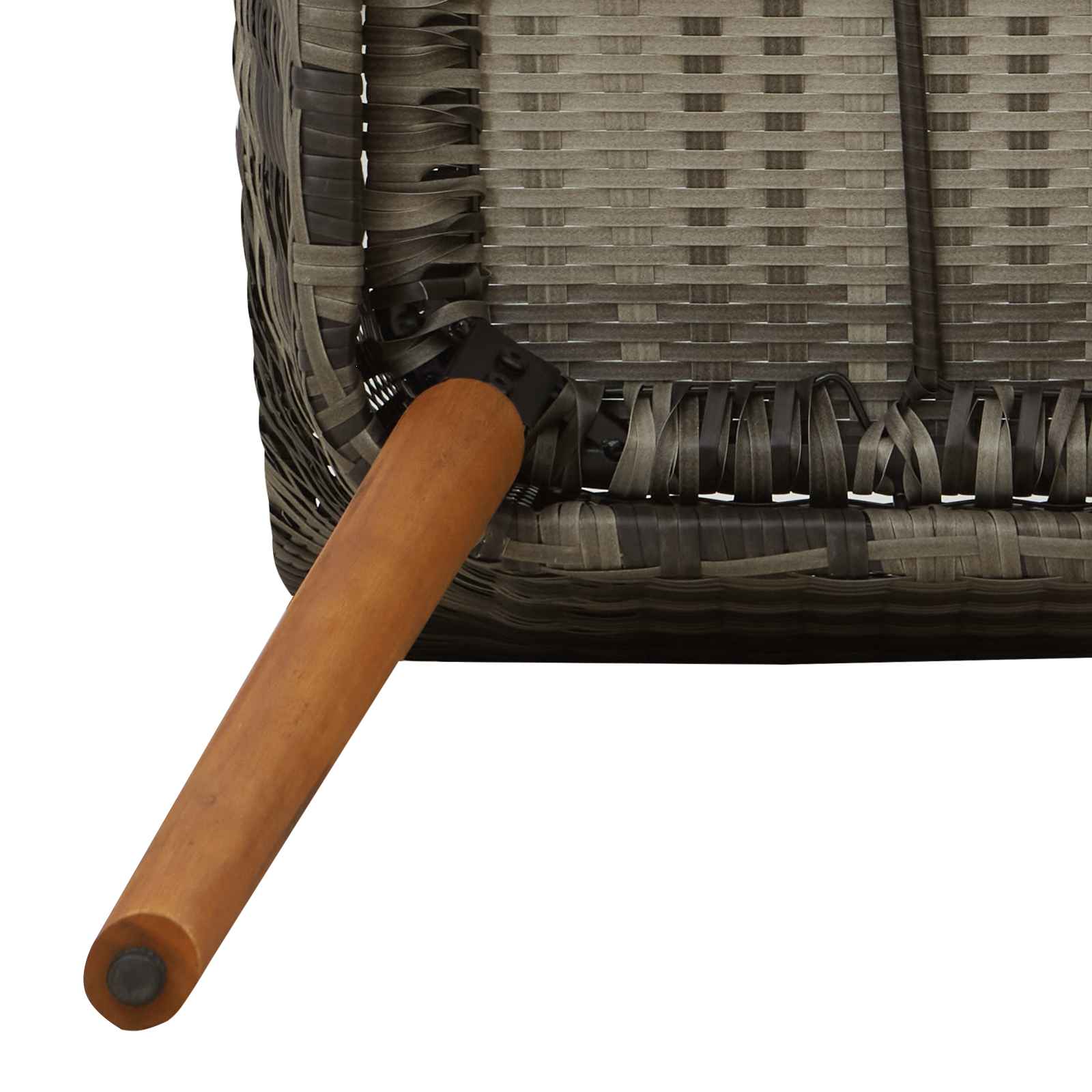 Set da Pranzo per Giardino 5 pz Grigio polyrattan