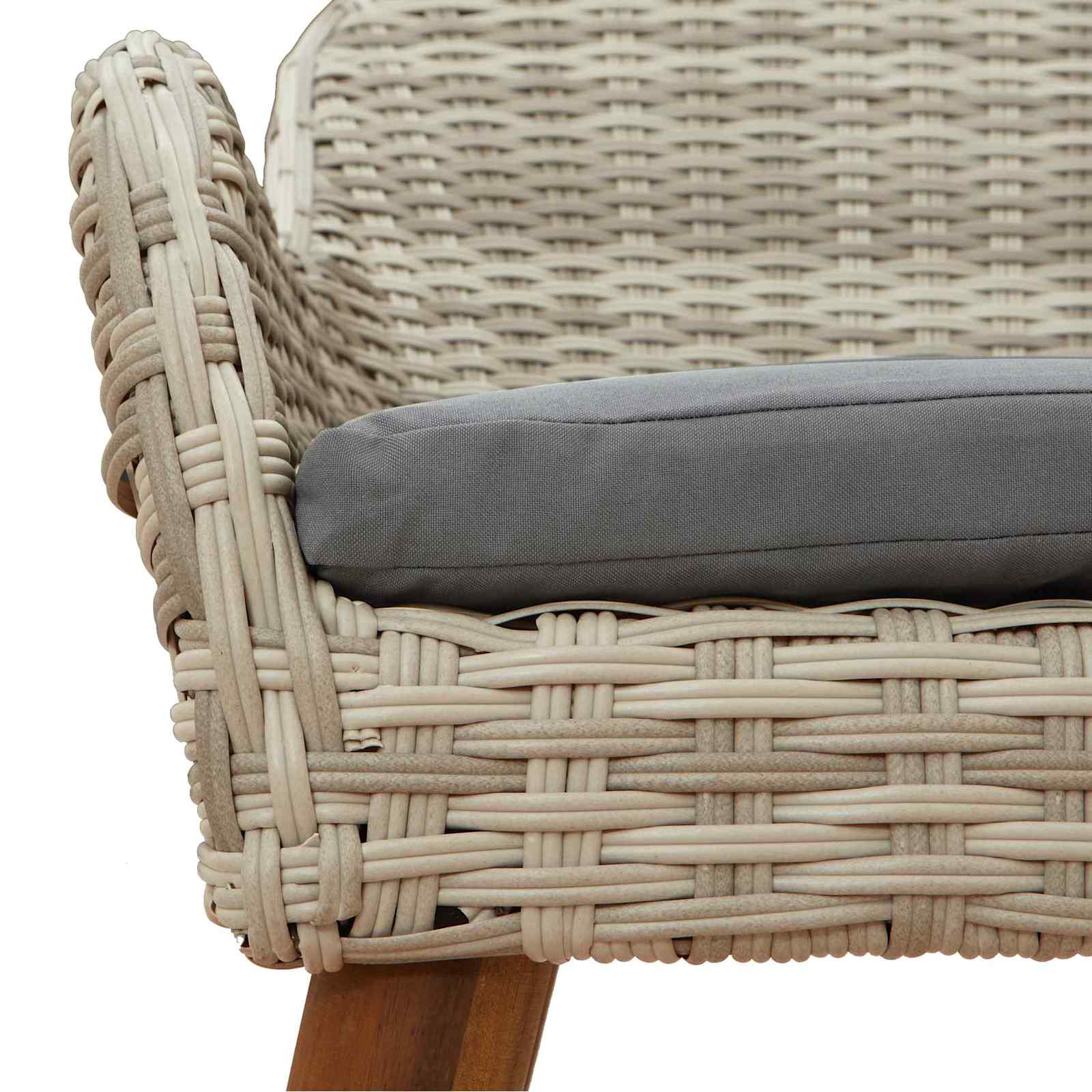 Set da Pranzo per Giardino 5 pz Grigio chiaro polyrattan