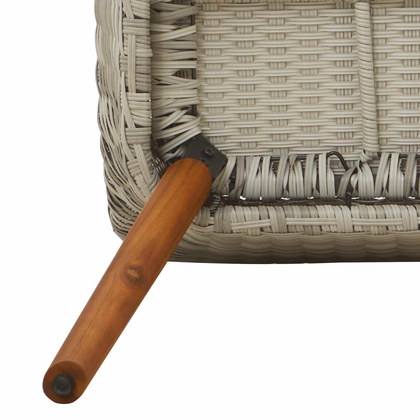 Set da Pranzo per Giardino 5 pz Grigio chiaro polyrattan