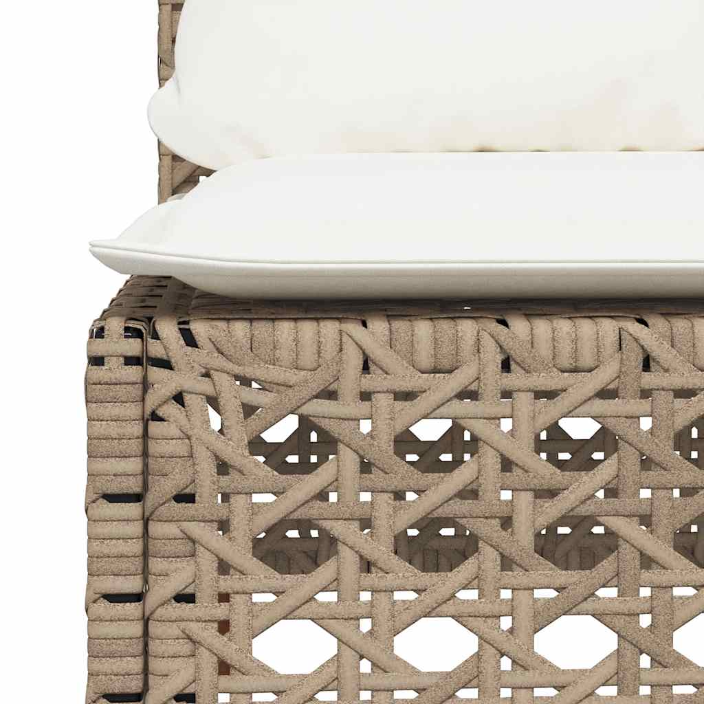 Set Divano da Giardino 5 pz con Cuscini Beige in Polyrattan