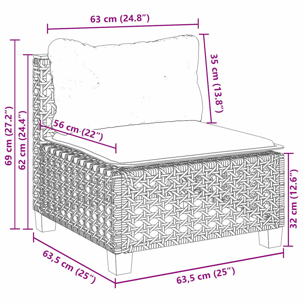 Set Divano da Giardino 5 pz con Cuscini Beige in Polyrattan
