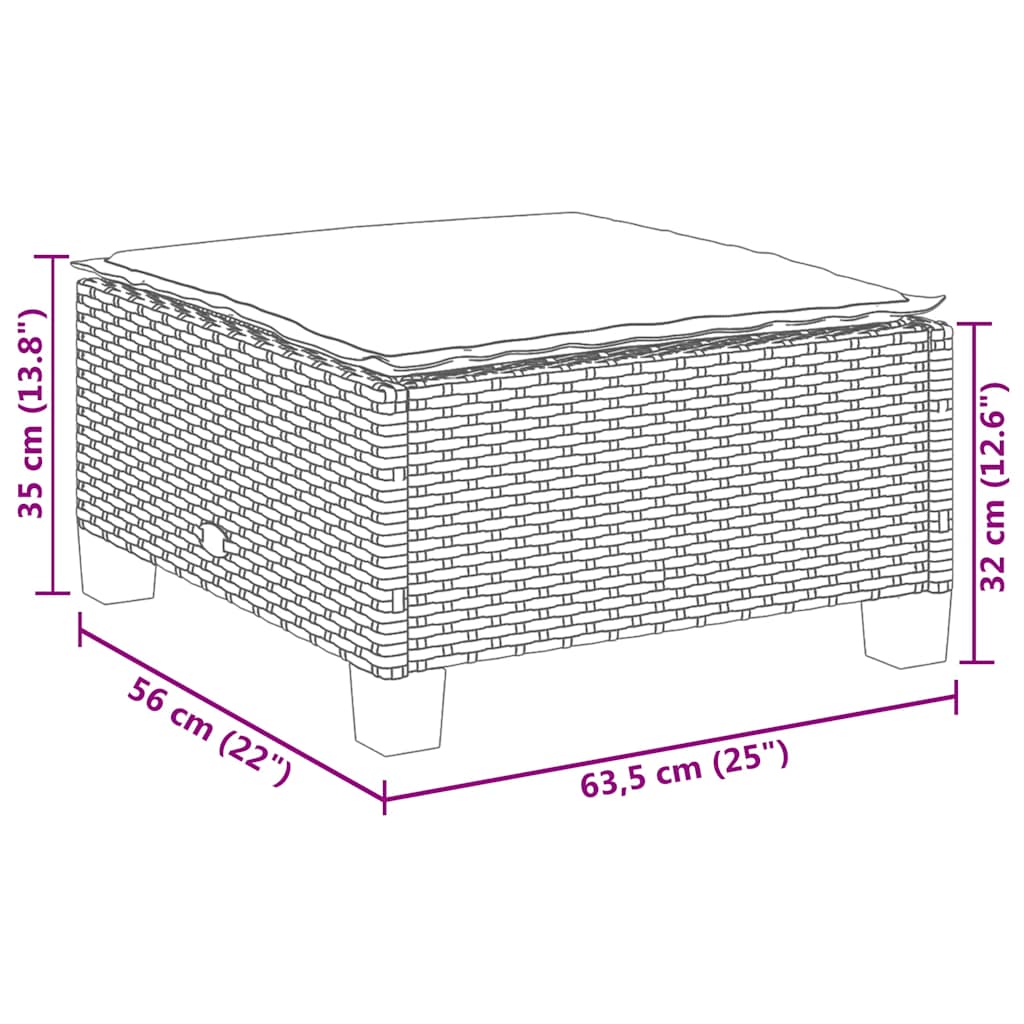 Set Divani da Giardino 5 pz con Cuscini in Polyrattan Nero