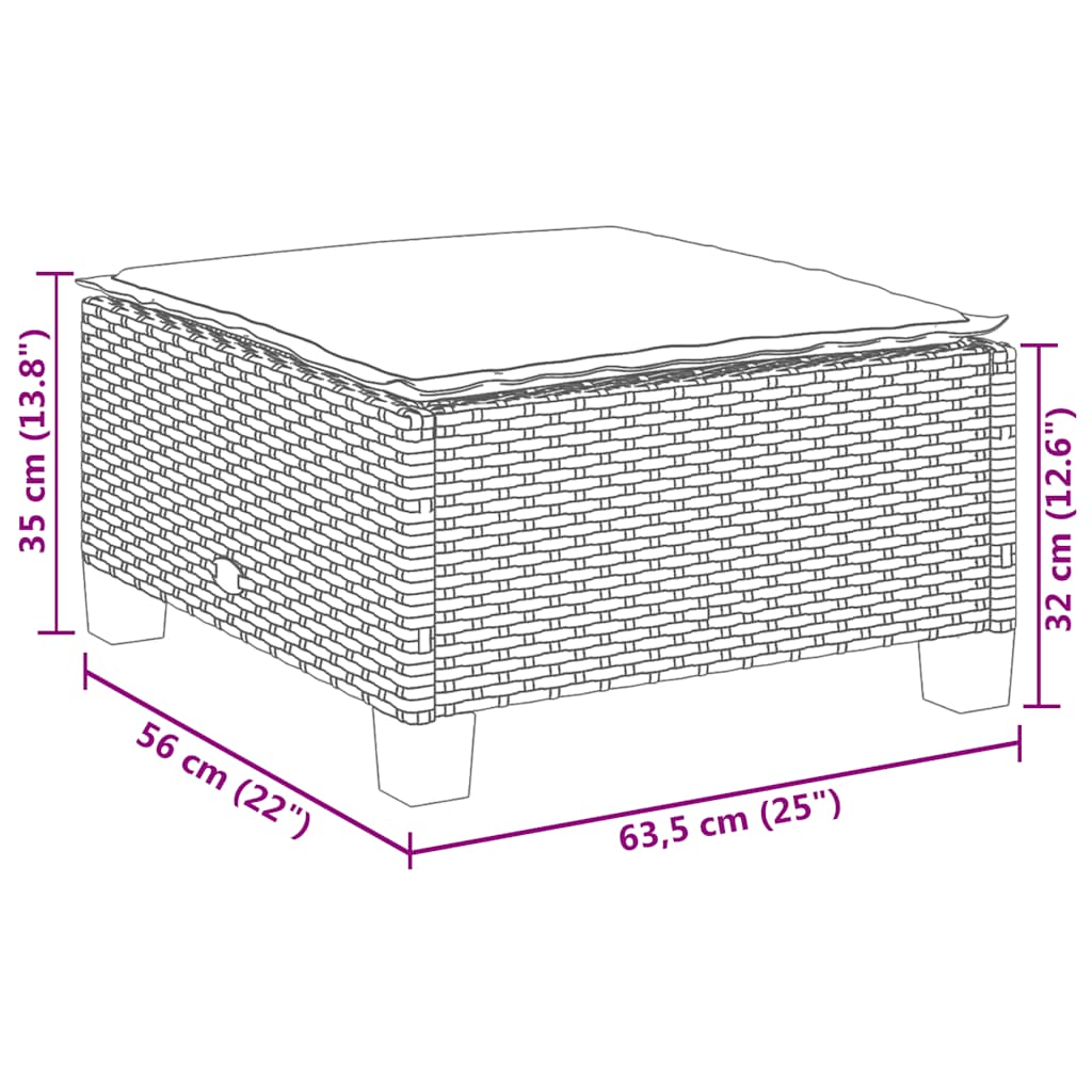 Set Divano da Giardino 5 pz con Cuscini Beige in Polyrattan