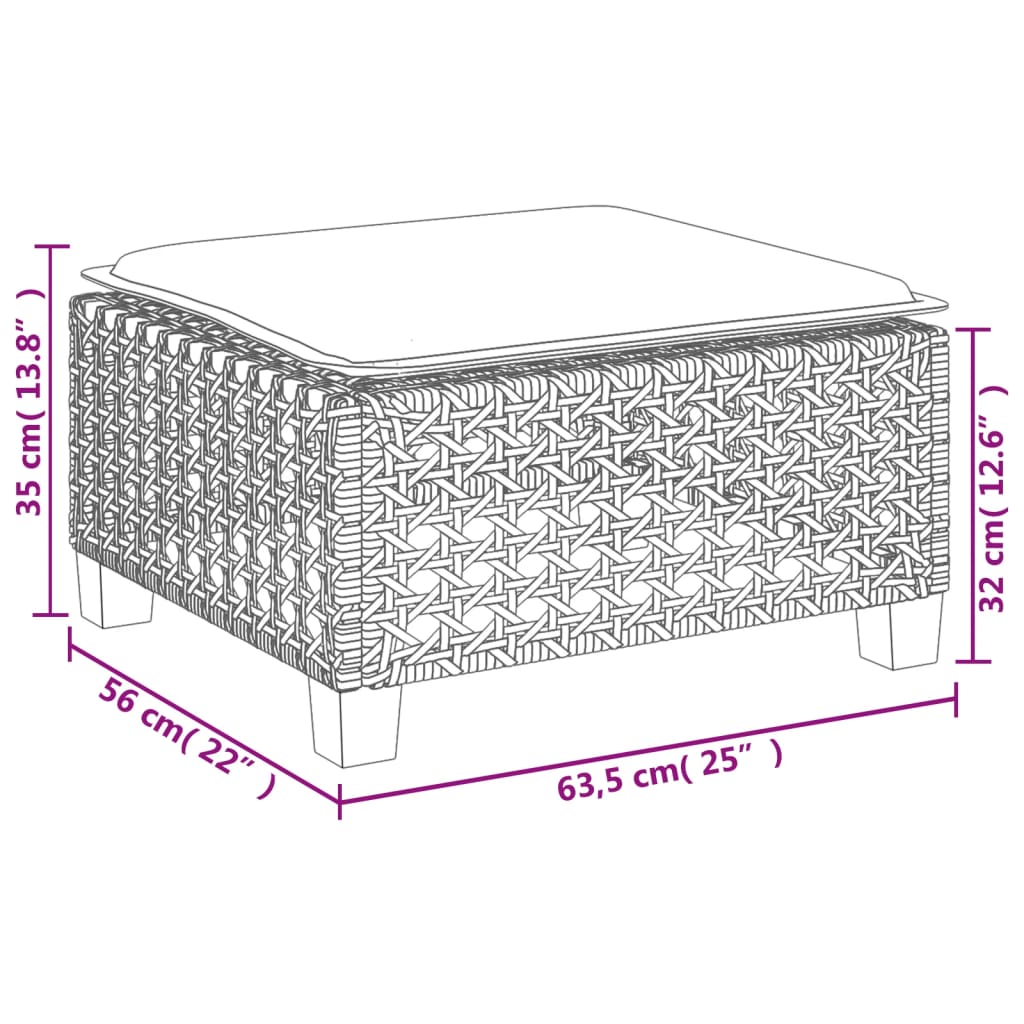 Set Divano da Giardino 5 pz con Cuscini Grigio in Polyrattan
