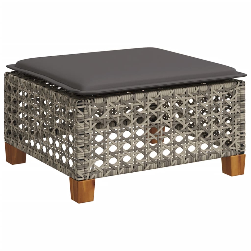 Set Divano da Giardino 5 pz con Cuscini Grigio in Polyrattan