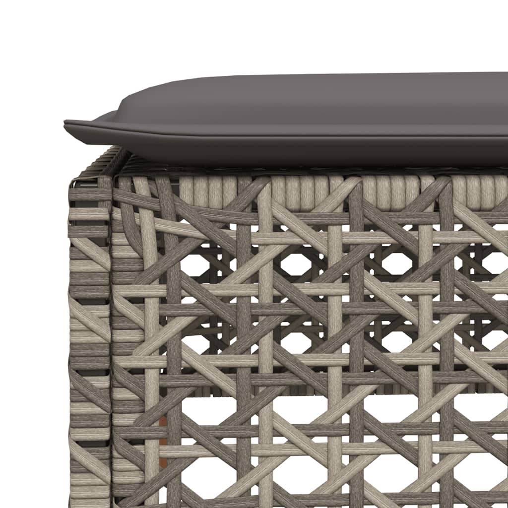 Set Divano da Giardino 5 pz con Cuscini Grigio in Polyrattan