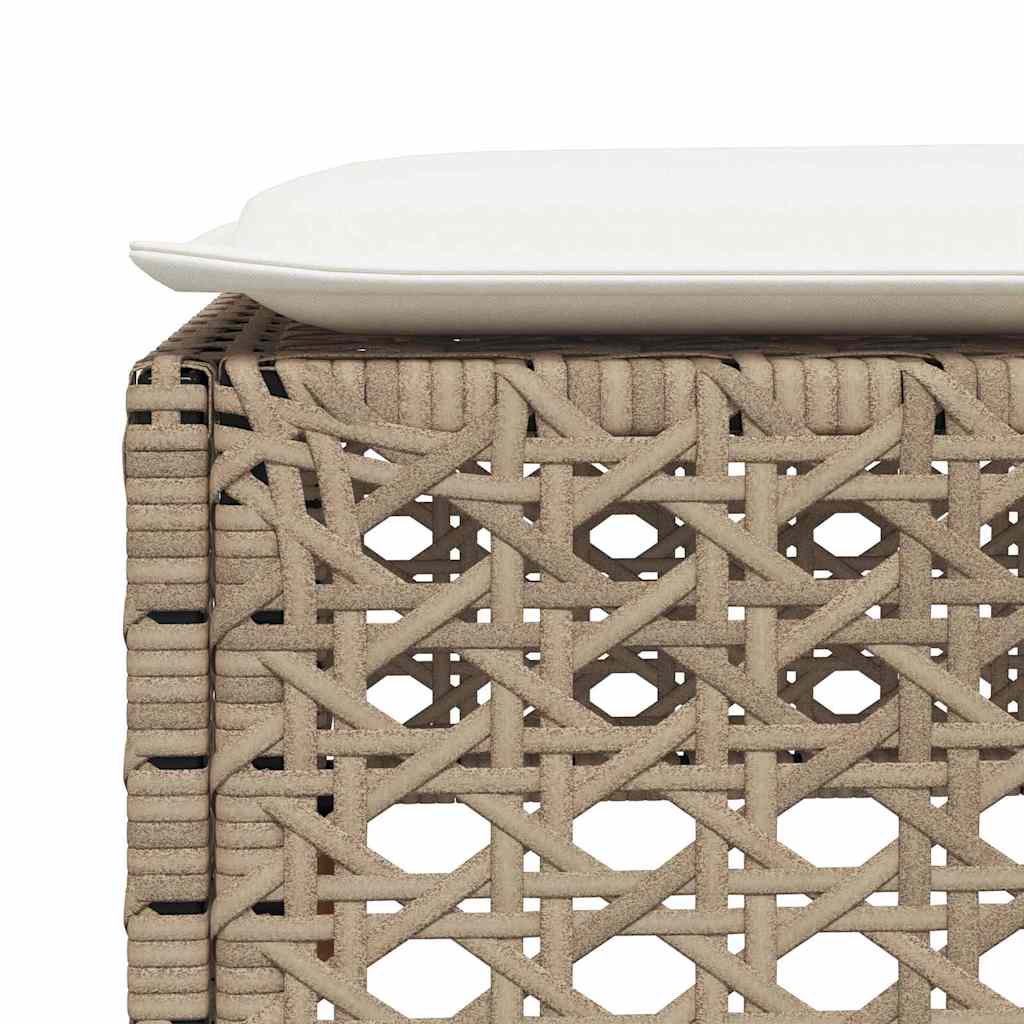 Set Divano da Giardino 5 pz con Cuscini Beige in Polyrattan