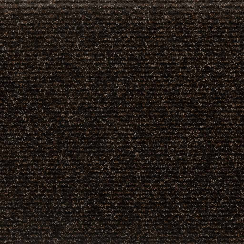 Tappetini per scale autoadesivi 15 pz 65x21x4 cm marrone scuro bordo rettangolare