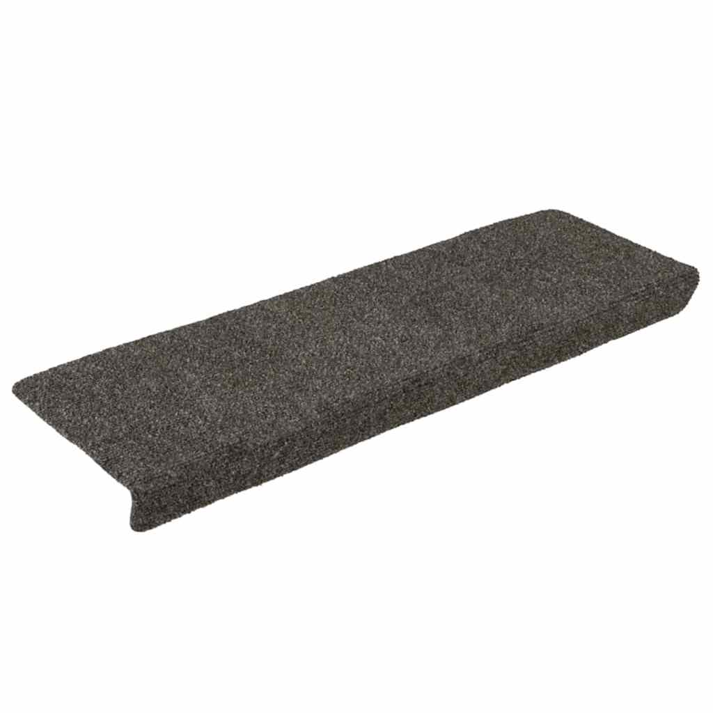 Tappetini per scale autoadesivi 15 pz 65x21x4 cm Antracite Bordo rettangolare