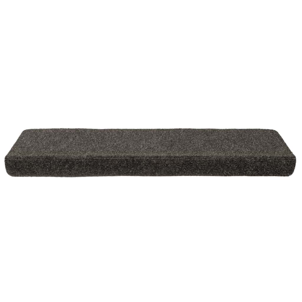 Tappetini per scale autoadesivi 15 pz 65x21x4 cm Antracite Bordo rettangolare
