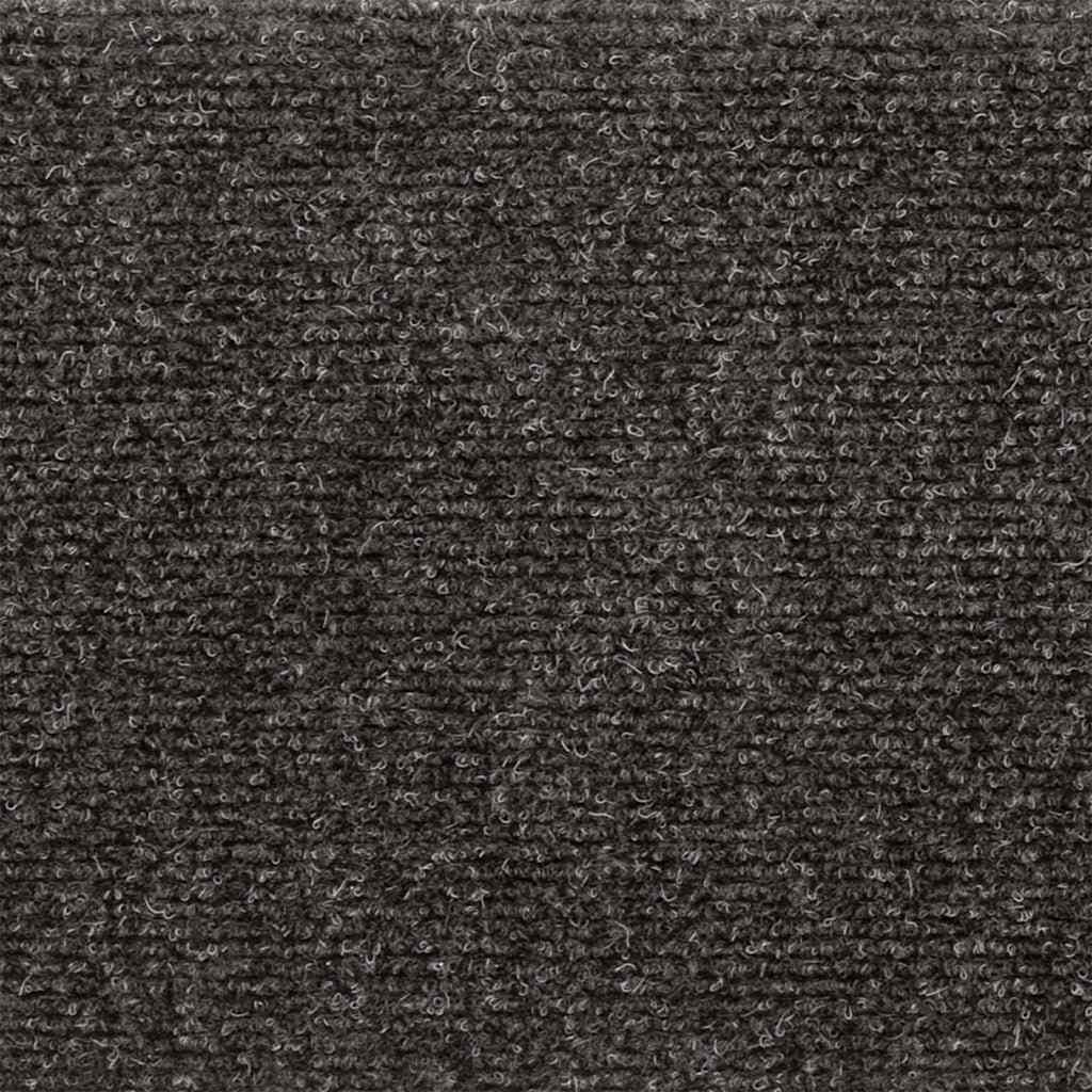 Tappetini per scale autoadesivi 15 pz 65x21x4 cm Antracite Bordo rettangolare