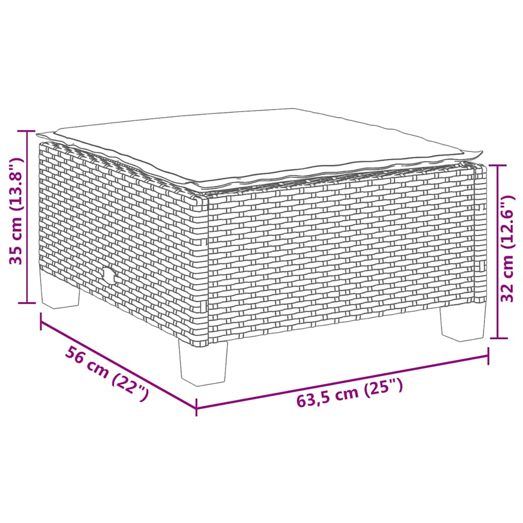 Set Divano da Giardino 6 pz con Cuscini Beige in Polyrattan