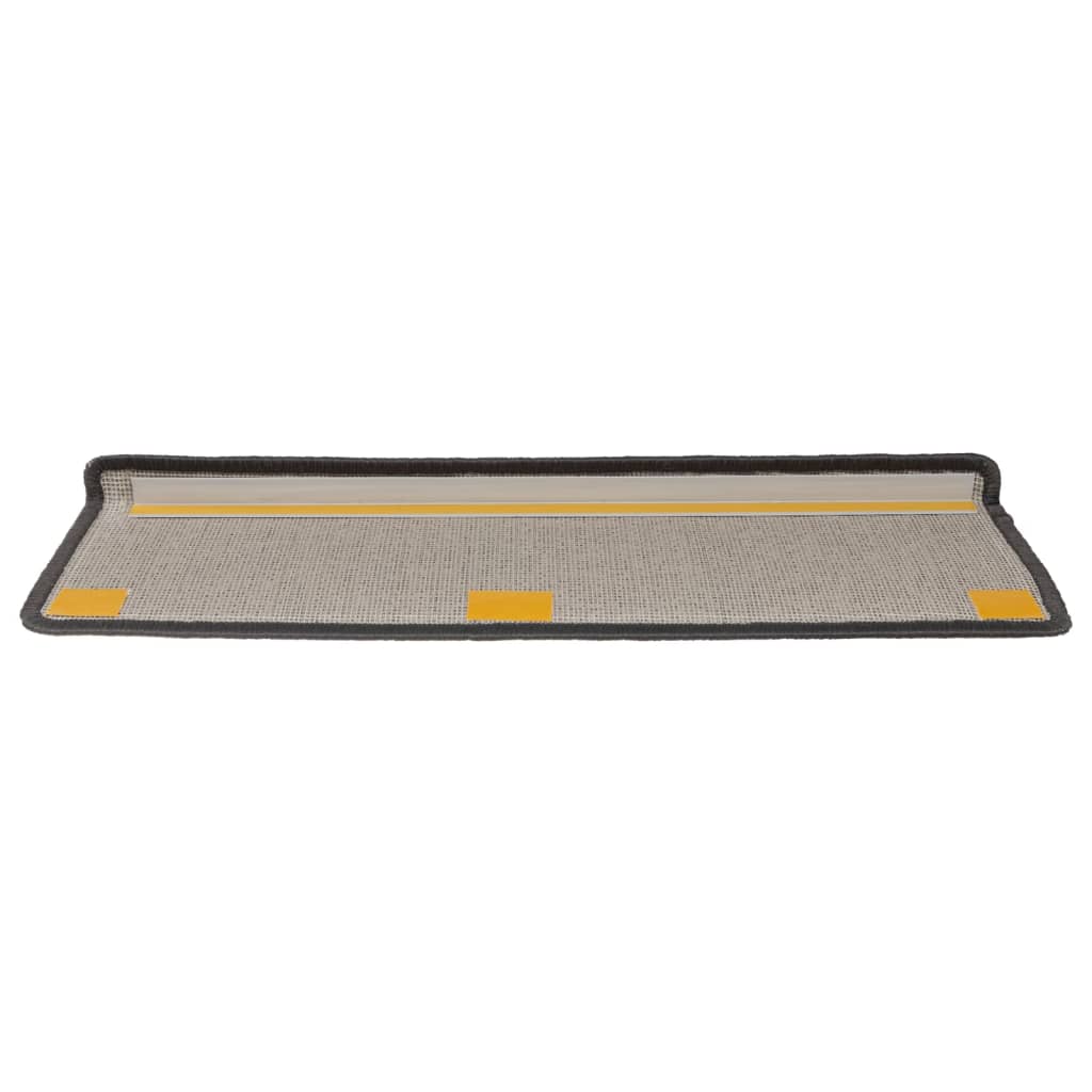 Tappetini per scale 15 pz 65x21x4 cm Grigio scuro Bordo rettangolare