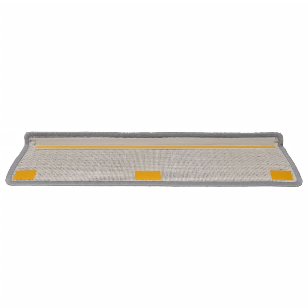 Tappetini per scale 15 pz 65x21x4 cm Grigio chiaro Bordo rettangolare