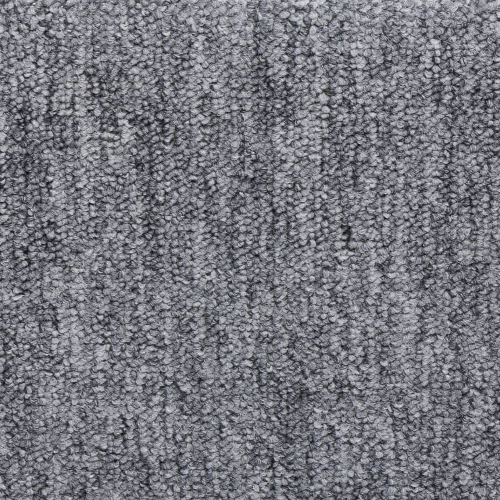 Tappetini per scale 15 pz 65x21x4 cm Grigio chiaro Bordo rettangolare