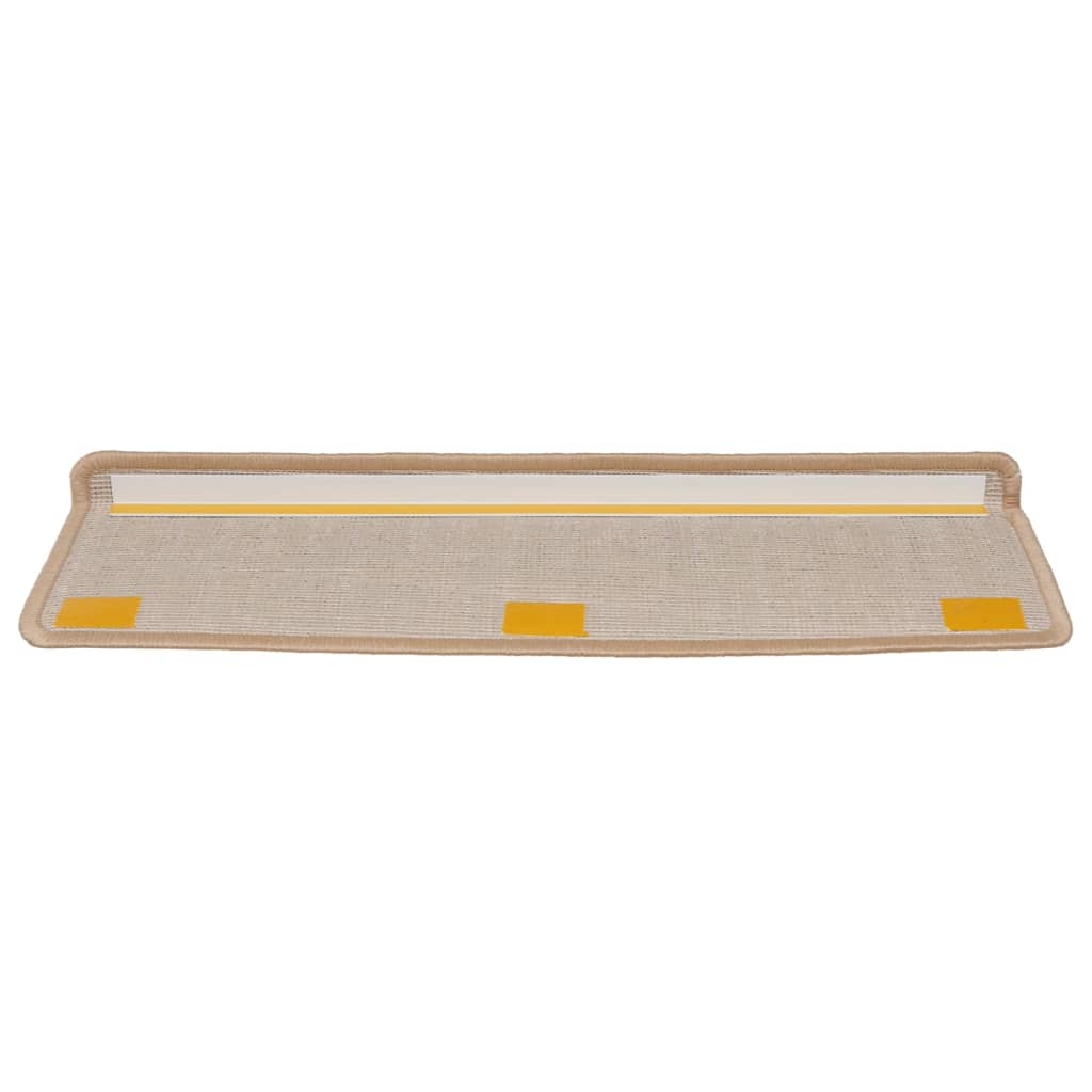 Tappetini per scale 15 pz 65x21x4 cm Oro Bordo rettangolare